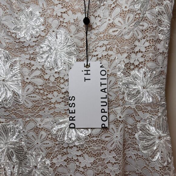 Dress The Population Marissa Fit & Flare Lace Mini Dress Bridal Cocktail Size XS - Picture 6 of 15